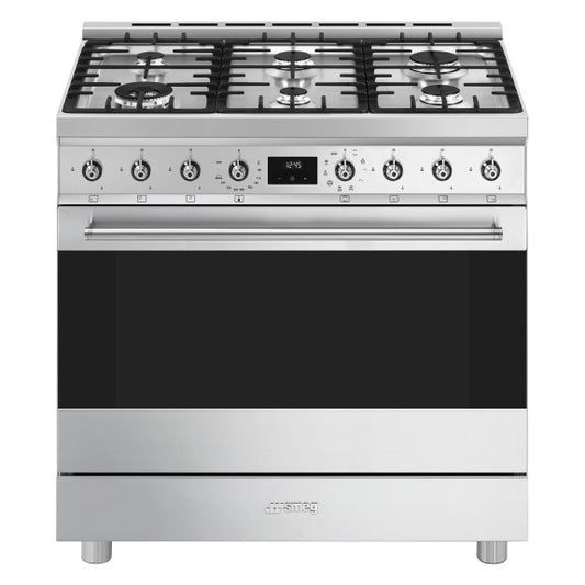 Smeg 90cm Freestanding Dual Fuel Cooker - Stainless Steel