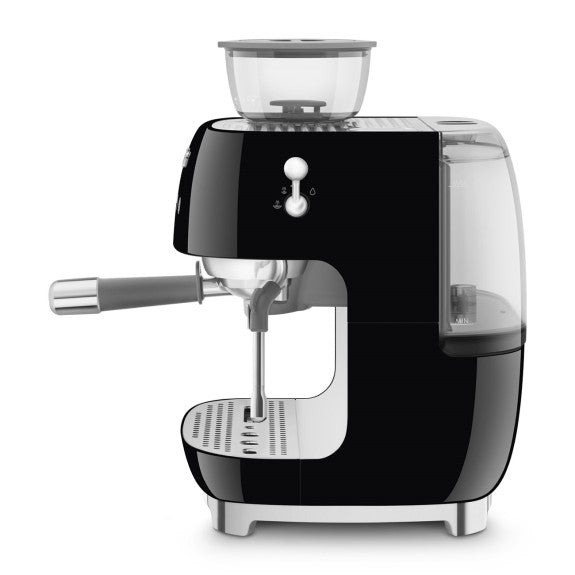 Smeg 50's Style Espresso Machine with Grinder - Black