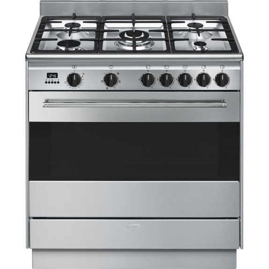 Smeg 90cm Dual Fuel Freestanding Cooker - Stainless Steel