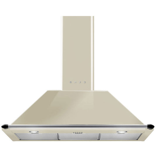 Smeg 90cm Canopy Rangehood - Panna Cream