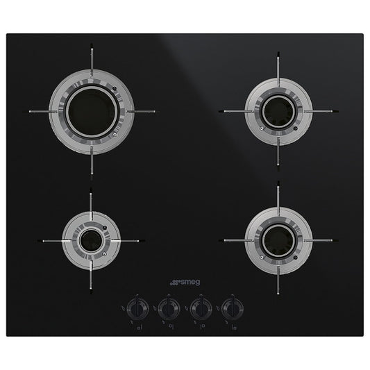 SMEG DOLCE STIL NOVO 4 BURNER CERAMIC BLADE FLAME COOKTOP BLACK 60cm