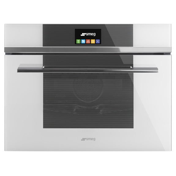 Smeg Linea 45cm Compact Combi-Steam Oven with White Stopsol Glass