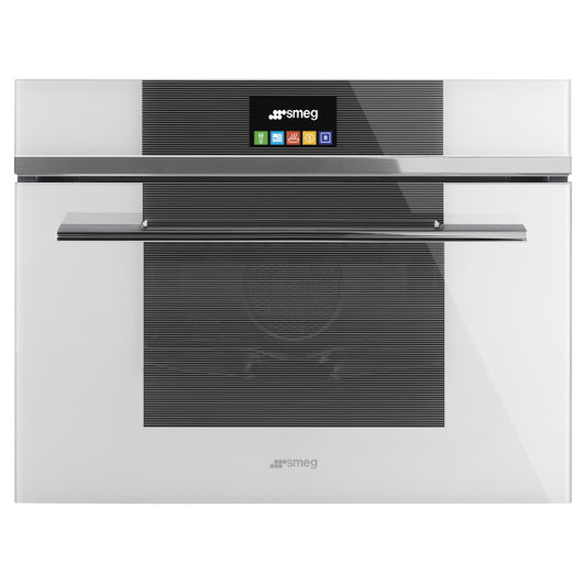 Smeg Linea 45cm Compact Combi-Steam Oven with White Stopsol Glass