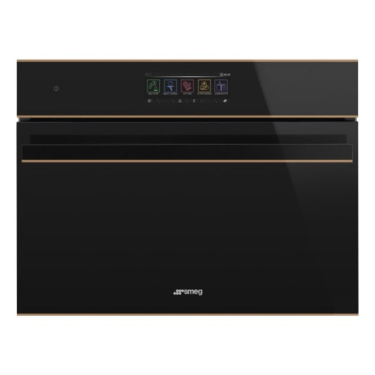 SMEG DOLCE STIL NOVO OMNICHEF BLACK - COPPER TRIM 45CM