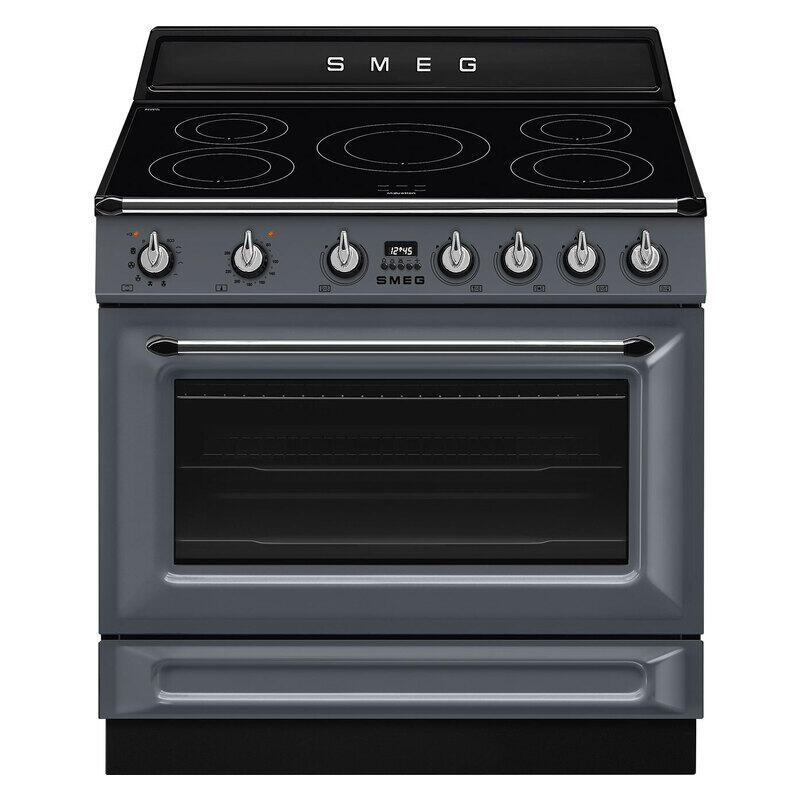 Smeg 90cm Pyrolytic Freestanding Oven with Induction Cooktop - Slate Grey (Victoria)