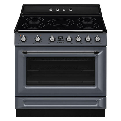 Smeg 90cm Pyrolytic Freestanding Oven with Induction Cooktop - Slate Grey (Victoria)