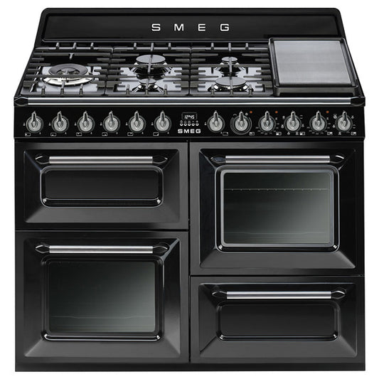 Smeg Victoria 110cm Dual Fuel Freestanding Cooker - Black