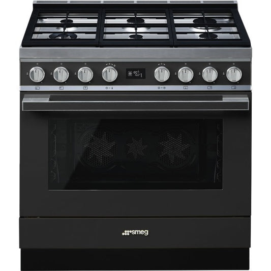 Smeg Portofino 90cm Freestanding Dual Fuel Cooker - Anthracite