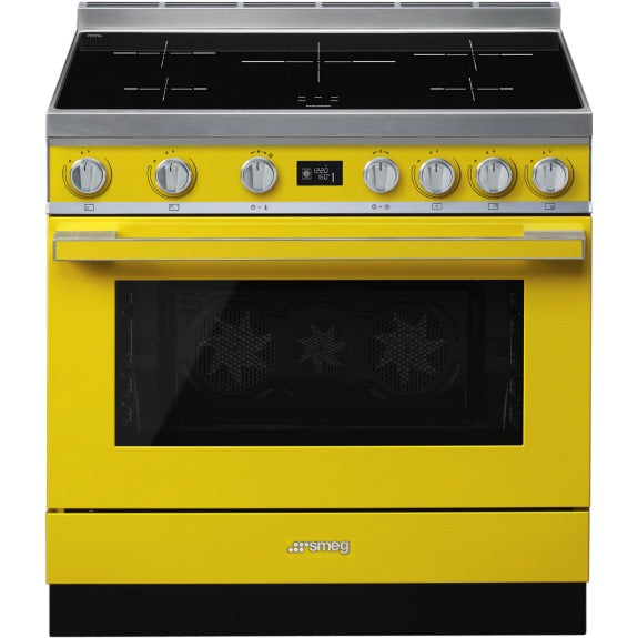 Smeg Portofino 90cm Induction Cooker - Sunshine Yellow