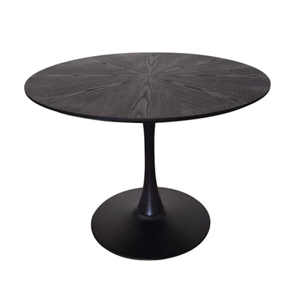 Spin 100cm Round Timber Dining Table - Black