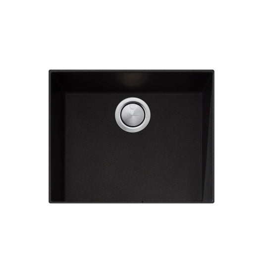 Oliveri 39L Santorini Single Bowl Undermount Sink - BLack