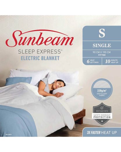 Sunbeam Sleep Express Single Fitted Electric Blanket Single