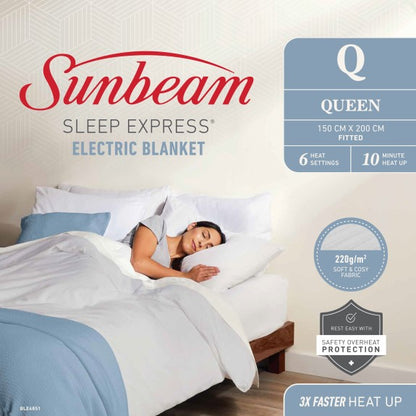 Sunbeam Sleep Express Fitted Electric Blanket - Queen