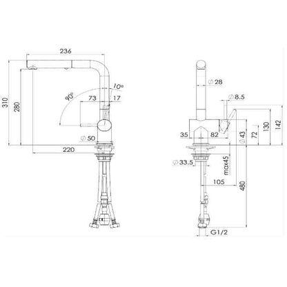 Franke Active Plus Pull-Out Tap - Matte Black