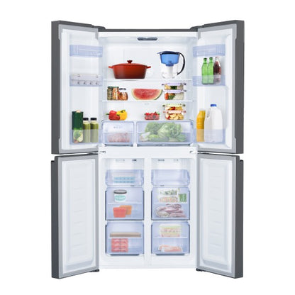 TCL 421L Quad Door Fridge Freezer - Dark Stainless
