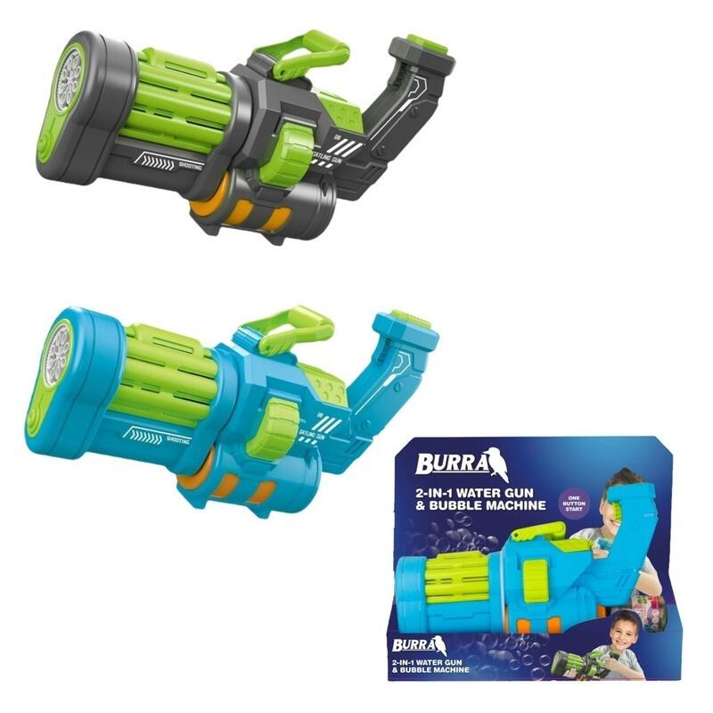 Techbrands 2-in-1 Electric Water Gun & Bubble Machine