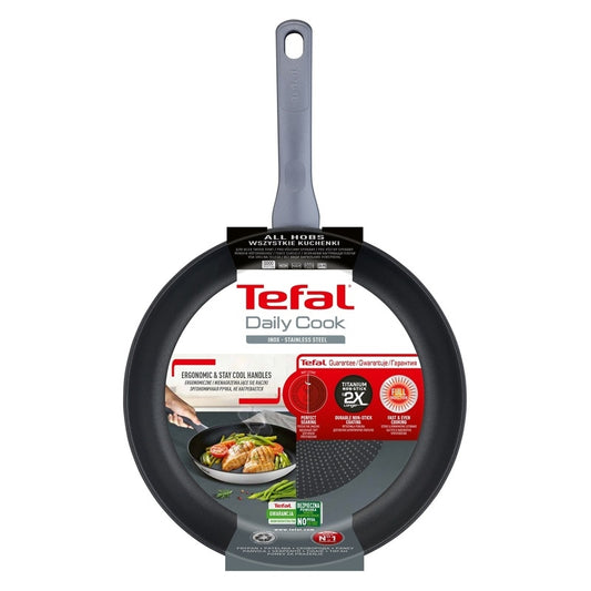 Tefal 28cm Daily Cook Induction Frypan - Stainless Steel