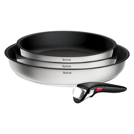 Tefal Ingenio Emotion+ 4pc Induction Non-Stick Frypan Set - Stainless Steel