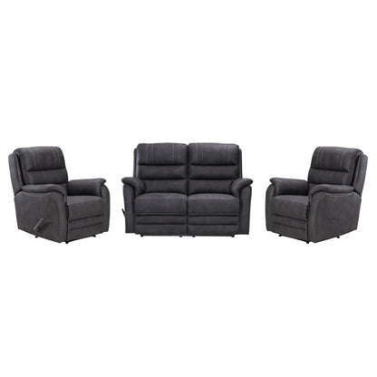 Terence 2 Seater Fabric Recliner Sofa - Charcoal