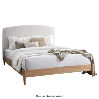 Tilda Double Timber Bed with USB Port - Sandstone