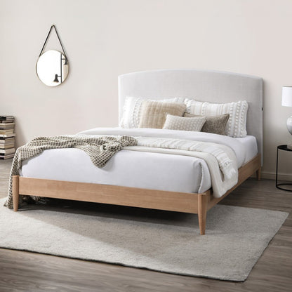 Tilda Double Timber Bed with USB Port - Sandstone