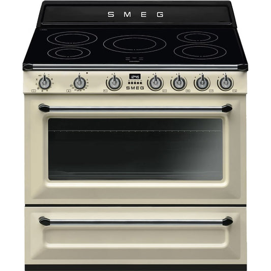 Smeg Victoria 90cm 5 Zone Induction Freestanding Cooker - Cream