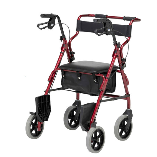 Days 2-in-1 Rollator and Transit Chair - Red