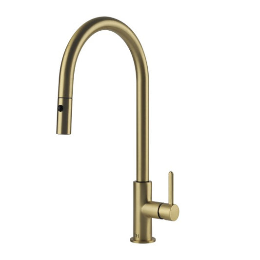 Turner Hastings Naples Pull Out Sink Mixer Tap - Brushed Brass