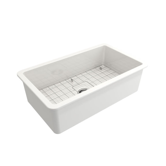 Turner Hastings Cuisine 81x48mm Inset/Undermount Fine Fireclay Sink - Gloss White