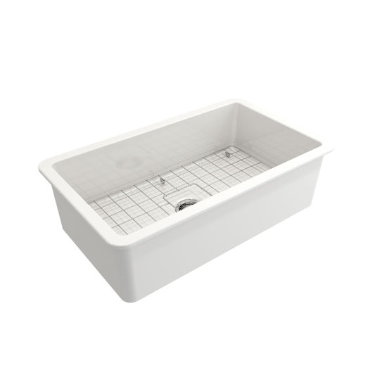 Turner Hastings Cuisine 81x48mm Inset/Undermount Fine Fireclay Sink - Gloss White