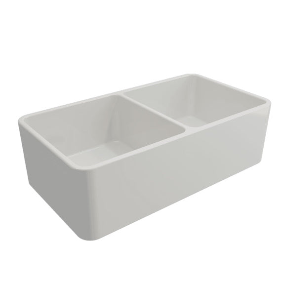 Turner Hastings Novi Fireclay Double Bowl Sink - Gloss White