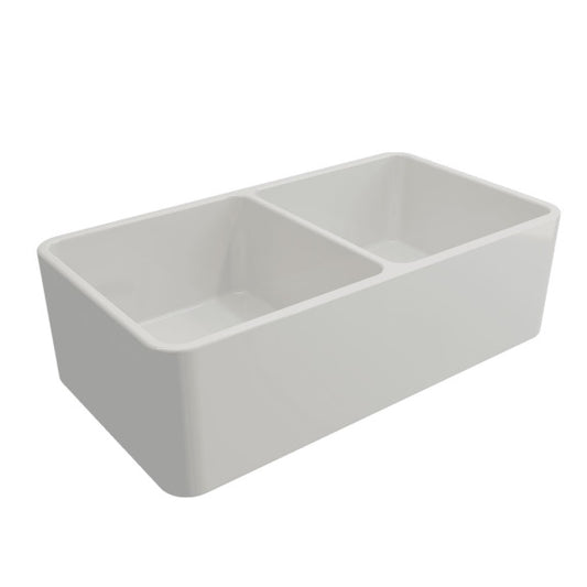 Turner Hastings Novi Fireclay Double Bowl Sink - Gloss White