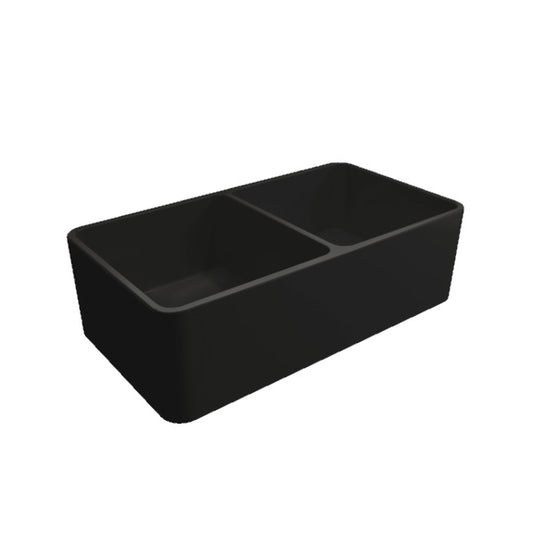 Turner Hastings Novi Fine Fireclay Double Bowl Butler Sink - Matte Black