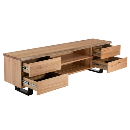 Valhalla 2000mm Timber Entertainment Unit - Messmate/Black