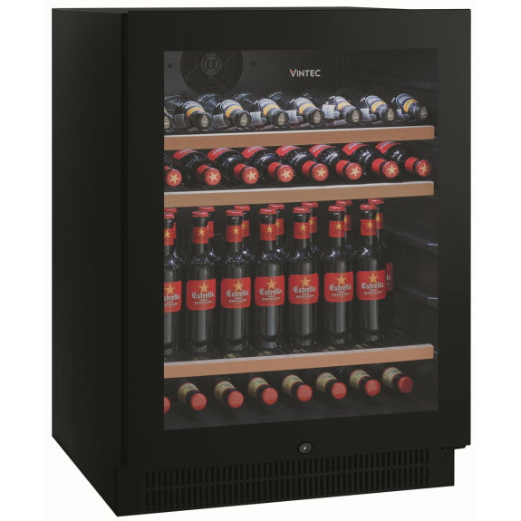 Vintec 100 Bottle Beverage Centre Black Glass Finish