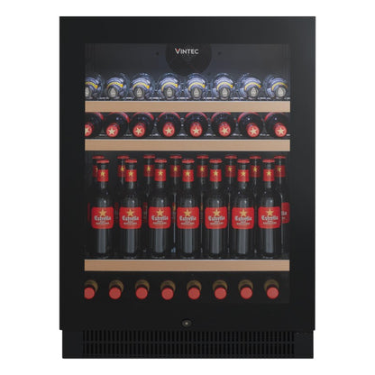 Vintec 100 Bottle Beverage Centre Black Glass Finish