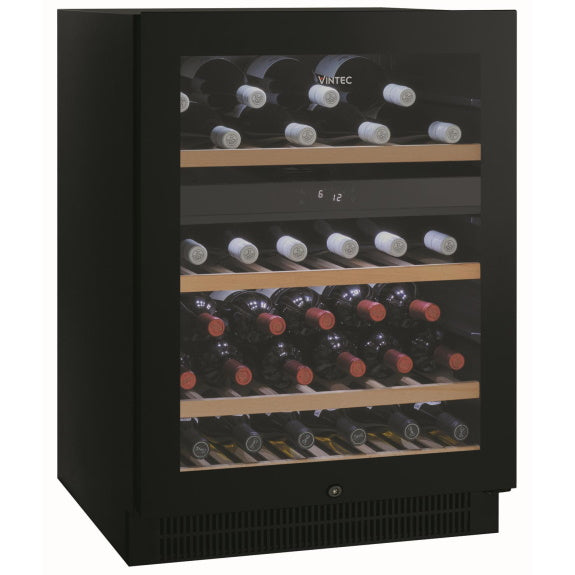 Vintec 50 Bottle Dual Zone Wine Cabinet - Black
