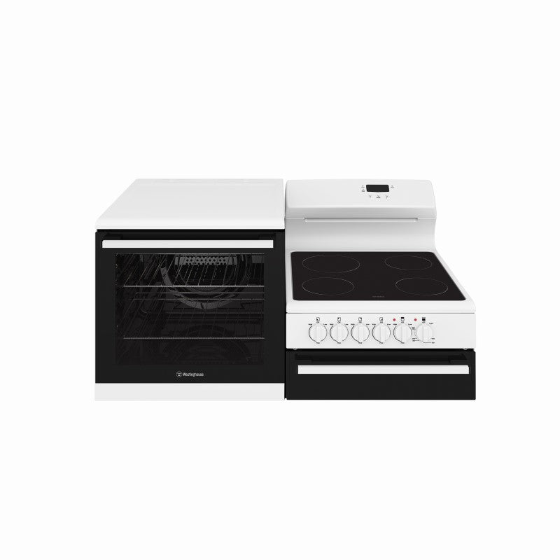 Westinghouse 110cm Elevated Electric Freestanding Oven with Ceramic Cooktop & Separate Grill