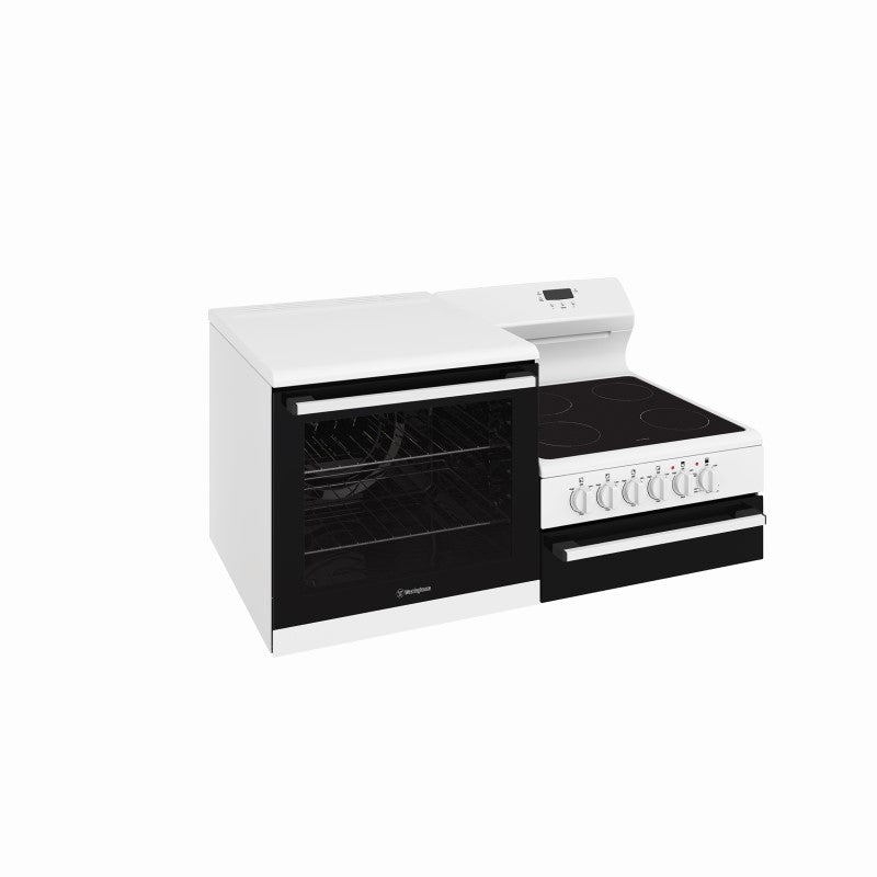 Westinghouse 110cm Elevated Electric Freestanding Oven with Ceramic Cooktop & Separate Grill