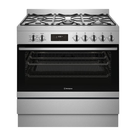 Westinghouse 90cm Freestanding Dual Fuel Cooker - Stainless Steel