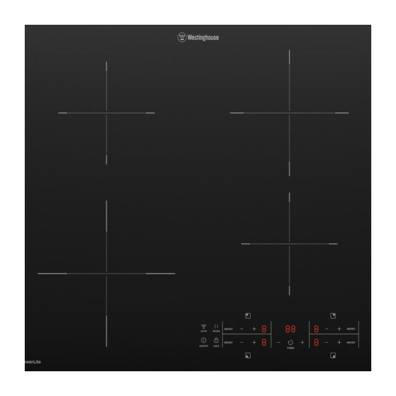 Westinghouse 60cm 4-Zone PowerLite Induction Cooktop - Black