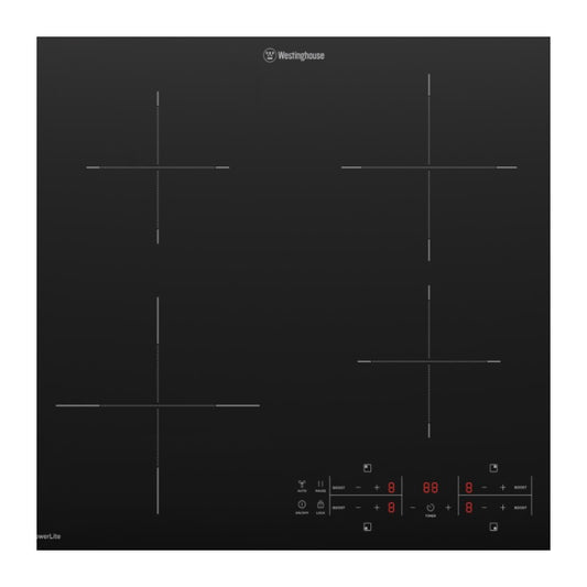 Westinghouse 60cm 4-Zone PowerLite Induction Cooktop - Black