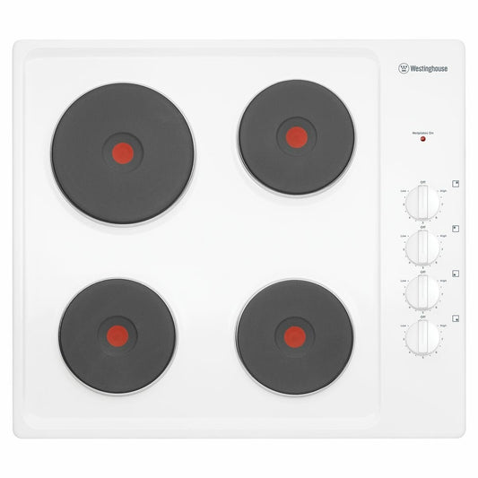 Westinghouse 60cm Electric Solid Cooktop - White