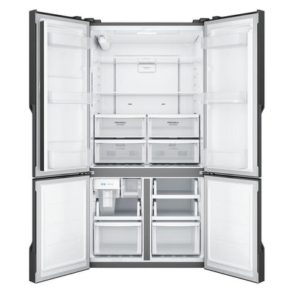 Westinghouse 564L Quad Door Fridge Freezer with Water Dispenser - Matte Charcoal Black