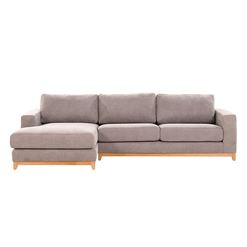Willow 3 Seater Fabric Sofa with LHF Chaise - Light Grey