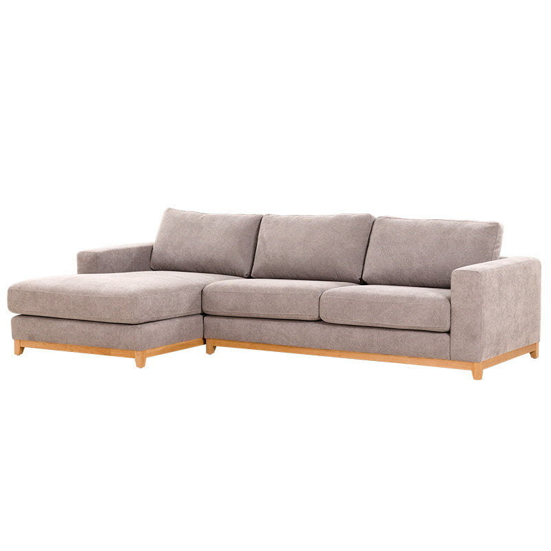 Willow 3 Seater Fabric Sofa with LHF Chaise - Light Grey