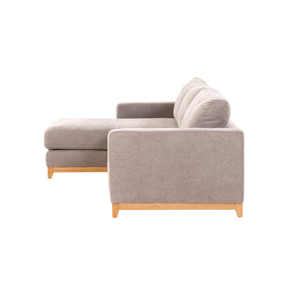 Willow 3 Seater Fabric Sofa with LHF Chaise - Light Grey