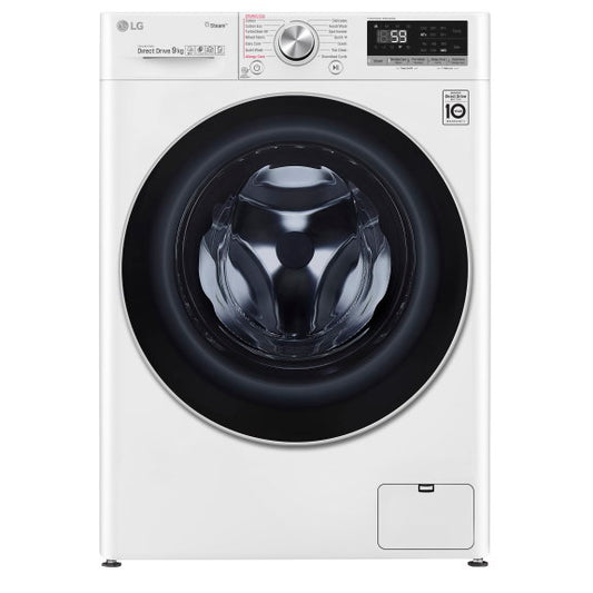 LG 9kg Front Load Washer - White