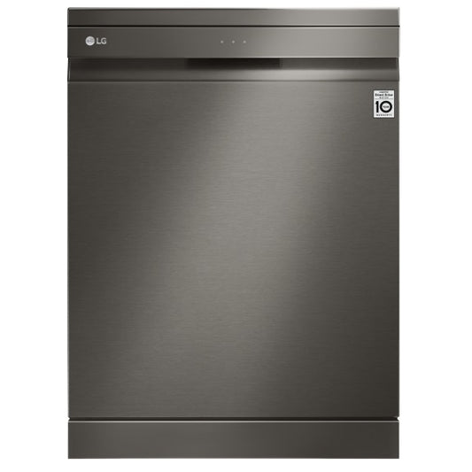 LG 60cm QuadWash TrueSteam Freestanding Dishwasher - Black Stainless Steel